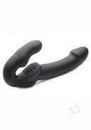 Strap U Evoke Super Charged Rechargeable Silicone Vibrating Strapless Strap On - Black