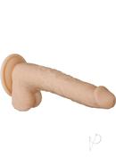Adam And Eve Adam`s Rechargeable Silicone Vibrating Dildo With Balls 9in - Vanilla