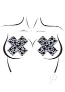 Leg Avenue X Factor Adhesive Nipple Jewel Stickers - O/s - Black