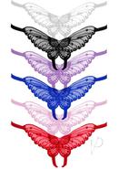 Leg Avenue Butterfly Crotchless With Pearl Sequin Detail (12 Pack) - Plus Size - Assorted